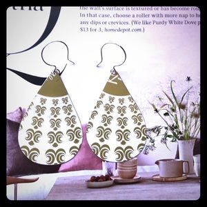 Vintage tea tin earrings; upcycled tin earrings
